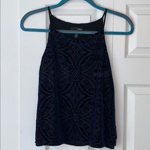 Blue & Black Evening Tank